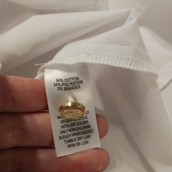 Marc New York Andrew Marc White Button Down Blouse NWT - Picture 11 of 11